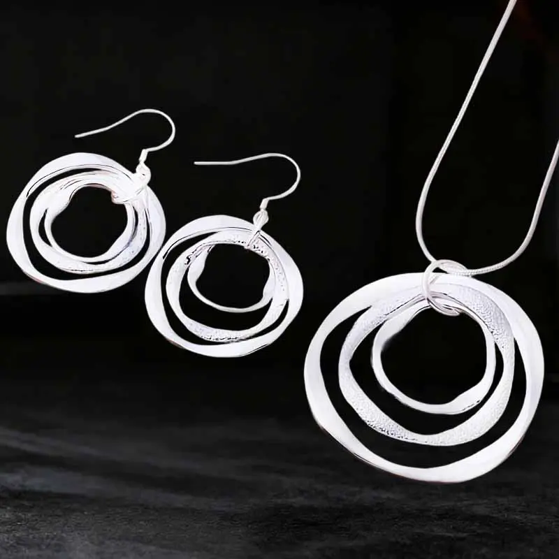Women's 2-Piece Dainty Jewelry Set - 925 Plated Link Chain Necklace & Hook Earrings, Hypoallergenic Alloy, Casual Elegant Geometric Design, Not Easy to Fall Off, Everyday Fashion Accessory