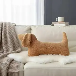 Cartoon dog throw pillow, featuring a cute design perfect for home decor, Home Decorative Cushion. Made of soft plush material in a dog shape with durable polyester fabric – an ideal gift.