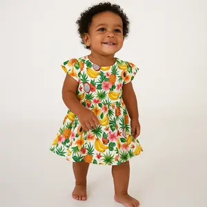 Bamboo Twirl Dress Tropical Print