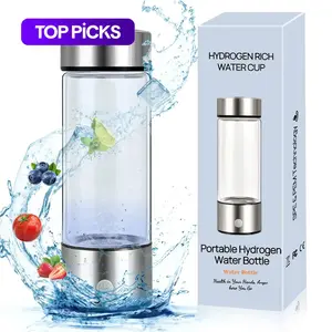 2025 Hydrogen Water Bottle, Father's Day Gifts Portable Rechargeable Glass Hydrogen Cup, Hydrogen Water Ionizer with SPE/PEM Technology for Home, Office, Travel and Fitness Drinking #GLOBAL PICKS