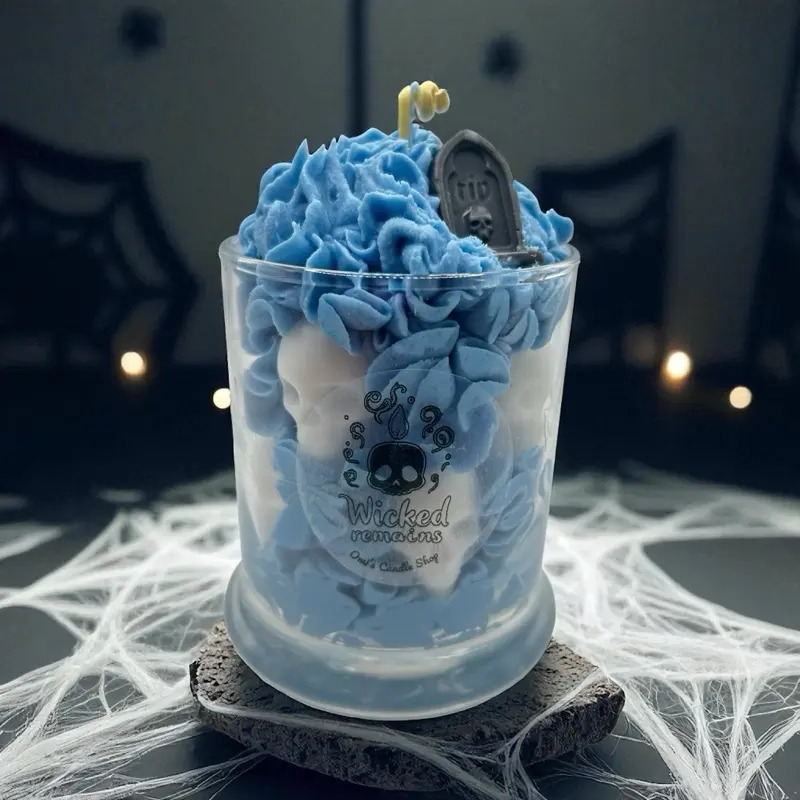 Omi's Candle Shop Wicked Remains Spooky Season Candle Blueberry Cobbler Scented Wax Melts for Halloween Decor Ornaments Festive Home Decor