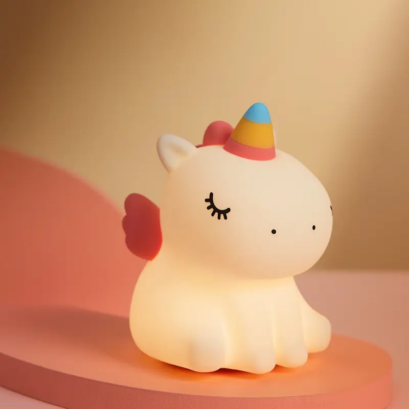 1 piece High quality silicone unicorn night light, clap rechargeable, adjustable brightness, three levels of soft LED light, suitable for decorative lighting in children's room and bedroom sohochic