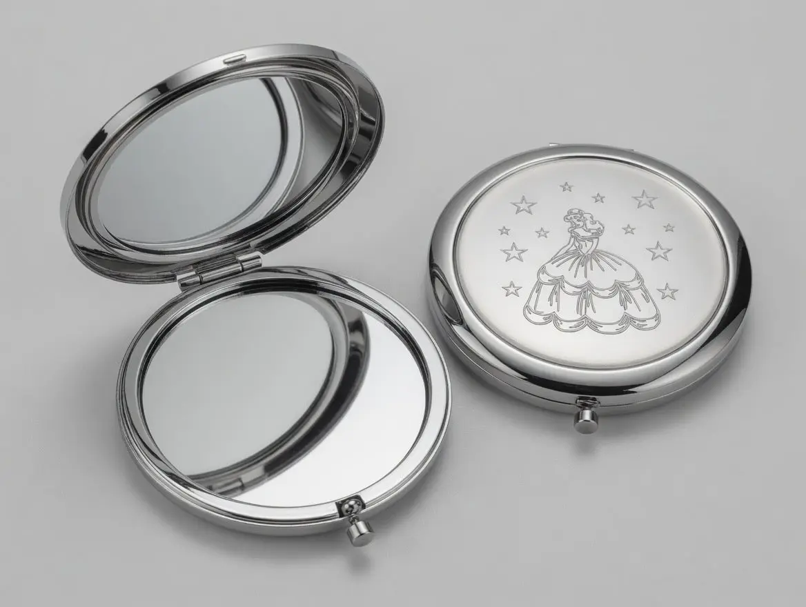 Set of 12 Personalized Sweet 16/Wedding(Boda)/baptism(bautizo)/Communion/Anniversary/Quinceañera Compact Mirror - Custom Engraved Makeup Mirror with Name & Date | Elegant Princess Gift for Her