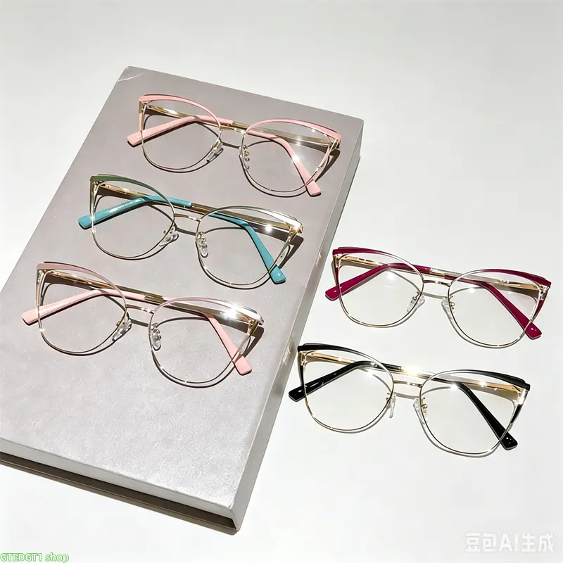 Lightweight Cat Eye Metal Frame Blue Light Blocking Glasses Eyewear for Women Office Work and Everyday Screen Use