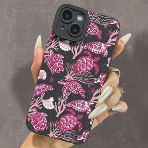Turtle & Shell Pattern Phone Case, Decorative Phone Protector Cover, Mobile Phone Accessories Compatible with iPhone Series