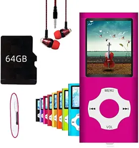 64GB MP3 player bluetooth 5.3 touch screen music player portable mp3 player with speaker high fidelity lossless sound quality mp3 FM radio recording e-book MP3 player support Audio Mp4 Headphone Digital