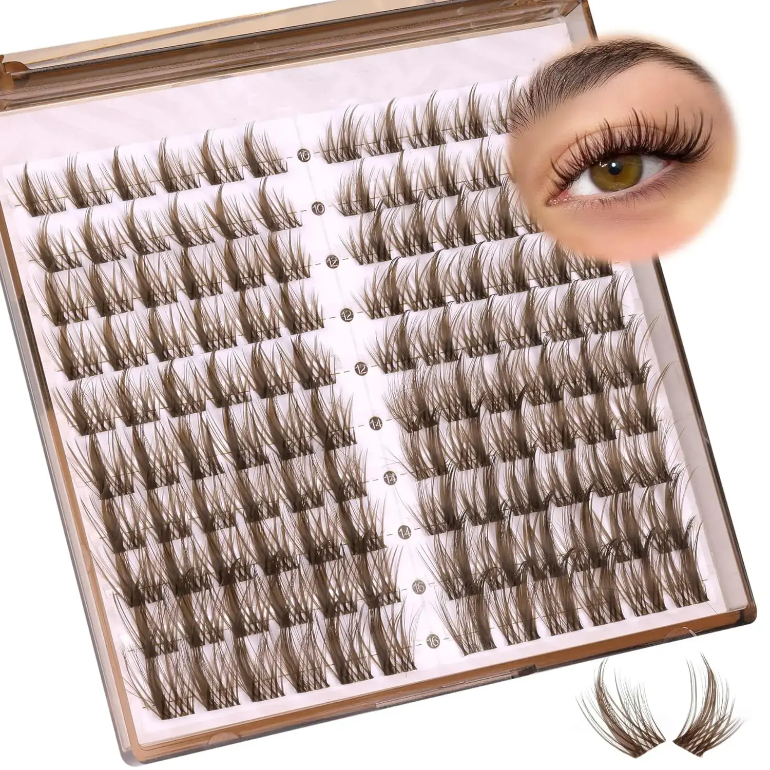 Eyelash Clusters, Deep Lash Extensions, 10-16mm, DIY at Home, Diy Dramatic Lashes, Diy Volume Eyelashes, CC Curl, Natural Tips, 120 Cluster Set, Wispy Eyelash Clusters, Wispy Lashes, Diy False Eyelashes, Diy Personal Lashes