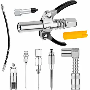 Grease Gun Fitting Kit Double Handles Coupler 90 Degree Adapter Universal Car Repair Tools Brake Caliper Wrench Car Diagnostic Toolkit Oil Fluid Extractor Heavy Duty Ratchets
