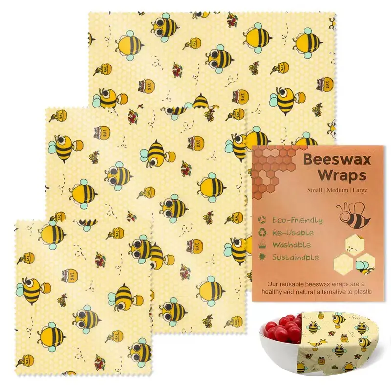 Beeswax Wraps&Beeswax Food Wraps&Eco-Friendly Beeswax Wraps&Plastic Free Food Storage&Kitchen Beeswax Wraps&Reusable Beeswax Food Wraps Set&Washable Beeswax Wraps