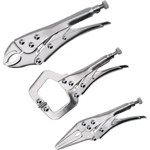 AIRAJ 3/6-Piece Set of Jaw Pliers Tool Set, Chromium-Vanadium  Secondary Handle, 7-Inch Multifunctional Round Mouth Plierss, 6.7-Inch Adjustable Long Nose Stainless Steel Locking Pliers, 6.7-Inch Locking C-Type Clamp  gifts  for  father