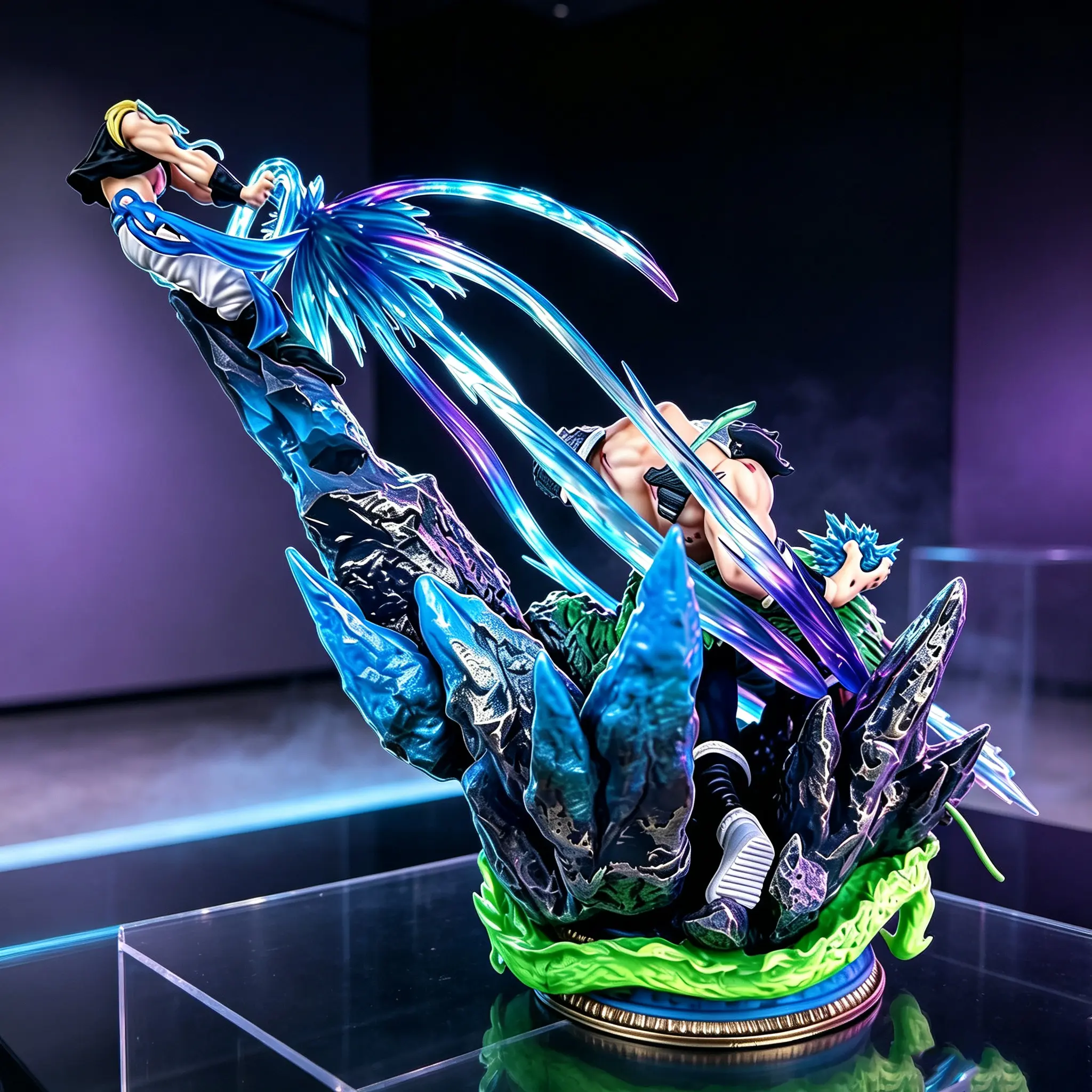 20CM Golden Fury Anime Warrior Statue, Premium Handcrafted PVC Collectible Figurine, Detailed Desktop Display Ornament, Novelty Holiday Gift for Hobby Collectors & Anime Fans