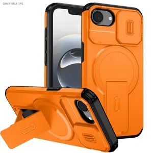 for iPhone 16e 17e Protective Phone Case, Sturdy Bracket Invisible Kickstand Magnetic Hybrid Cover Casing