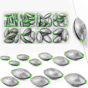50pcs Boxed Fishing Lead Set, Removable Leads for Various Weights (2g-20g), Ideal for Outdoor Sports & Ocean/boat/beach Fishing, Fishing Tackle Kit, Fishing Gear
