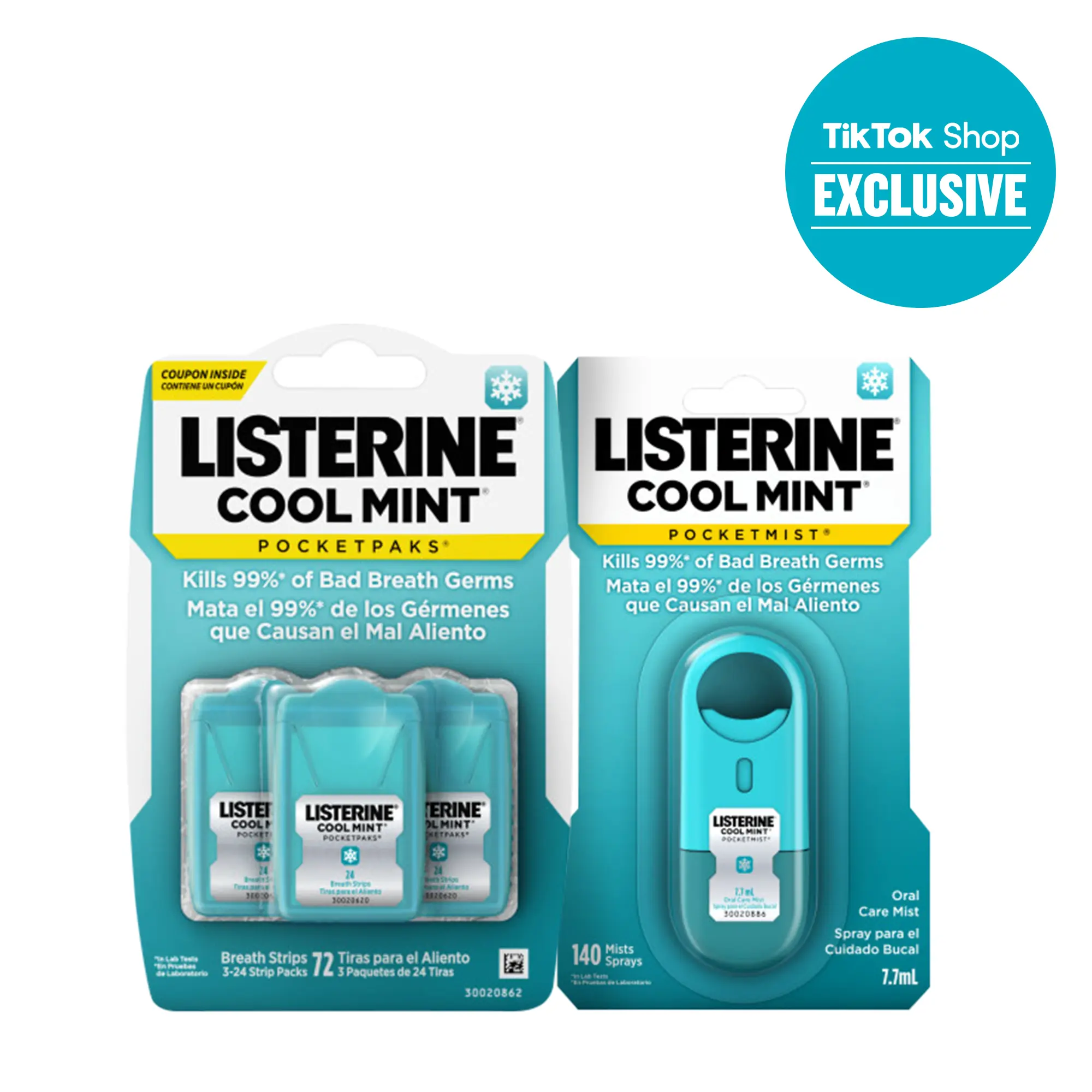 Listerine TikTok Shop Duo Pack, PocketPaks Fresh Breath Strips & Pocketmist Fresh Breath Spray (Available in Cool Mint and Freshburst Flavors) Listerine TikTok Shop Duo Pack, PocketPaks Fresh Breath Strips & Pocketmist Fresh Breath Spray (Available in Cool Mint and Freshburst Flavors)