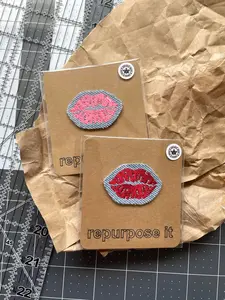 🧵 Kiss Embroidered Iron-On Patch