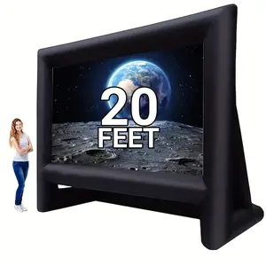 20 ft Outdoor Inflatable Projector Screen - Supports Front and Rear Projection - Includes Inflation Air Blower Storage Bag, Easy Set Up Blow Up Screen for Backyard Movie Night, Theme Parties, Celebrations Audio christmas 2024 ornament  Portable