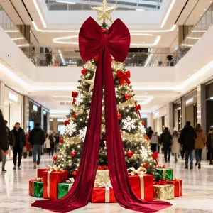 Giant Bow Decor Oversized Big Bows Decoration for Room Wall Backdrop 110x15.75 Inch Ribbon Tie for Wedding Valentines Day Birthday Party Baby Shower Supplies(Wine Red,Velvet)