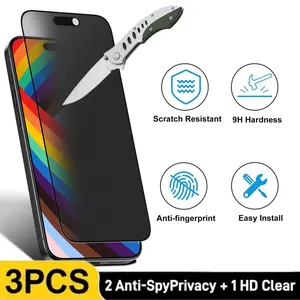 Privacy Screen Protector Tempered Glass Shockproof Phone Protective Film ForiPhone17/iPhone17pro/iPhone 17 Pro Max/iPhone16pro,Crystal Clear, Proof Phone Screen Protector Privacy Screen Protector Protective Phone