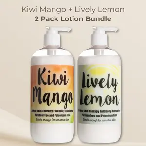 Kiwi Mango + Lively Lemon Body Lotion Duo | 2 Pack Bundle | 16 oz | Fruity Scents