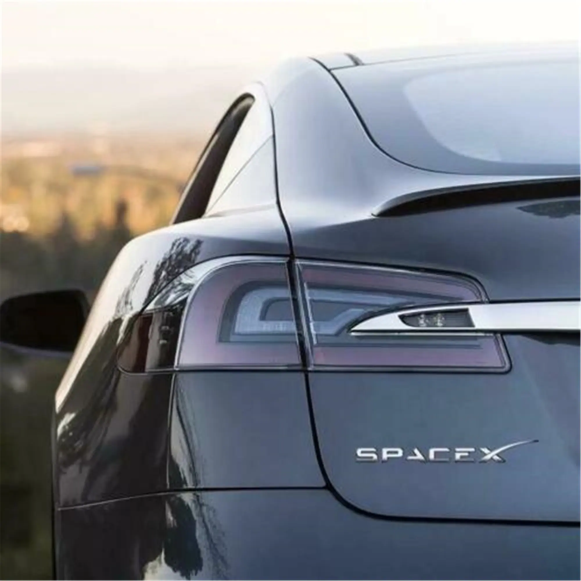 SpaceX Tesla Model S 3 X Y Rear Trunk Emblem Decal - Universal Car Sticker for Vehicle Exterior Decoration