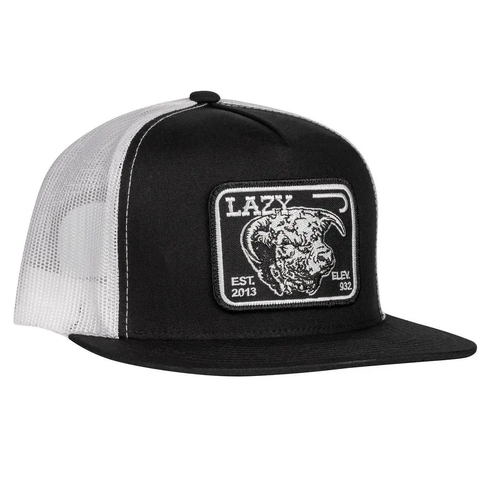 Men's High Quality Flat Bill Hats, Western Style 5-Panel Trucker Black Cap with Bull Patch, Adjustable for Ranch & Sporty Chic Rodeo Outfit Inspo, High Quality Hat, Mens Hats