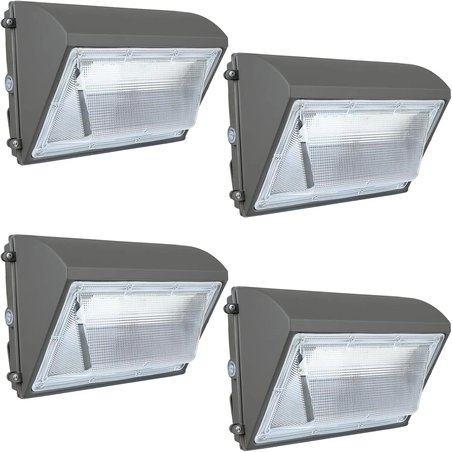 4-Pack Outdoor Wall Lights, 150W LED Wall Pack with Dusk to Dawn Photocell, 5000K 18000LM 110-277V IP65 Water Resistant Security Lighting, 10-24 ft Height Mount for Parking Lot, Dock, Barn