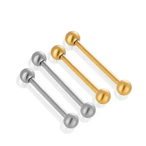 G23/F136 Titanium 16*16/19*4MM Internal Teeth Screw Tongue Nail Nipple Ear Bridge Body Piercing Jewelry Body Art