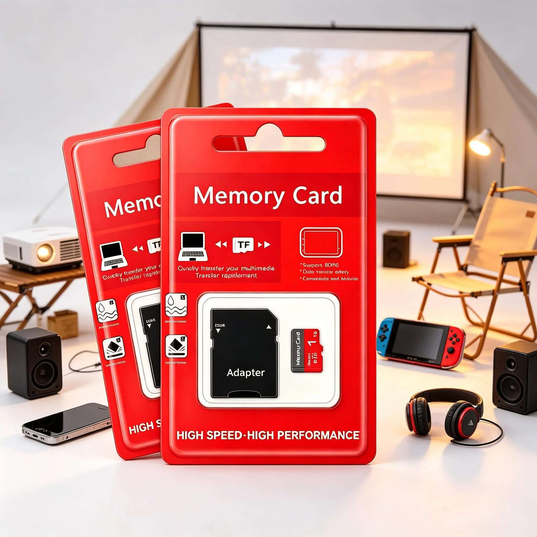 1TB Micro SD card, TF card, micro tf flash memory card and SD adapter, compatible with cameras, smart phones, and monitoring system memory cards with adapters