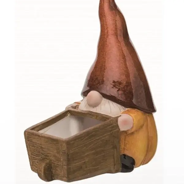 Gnome wheel barrel Plant Pot