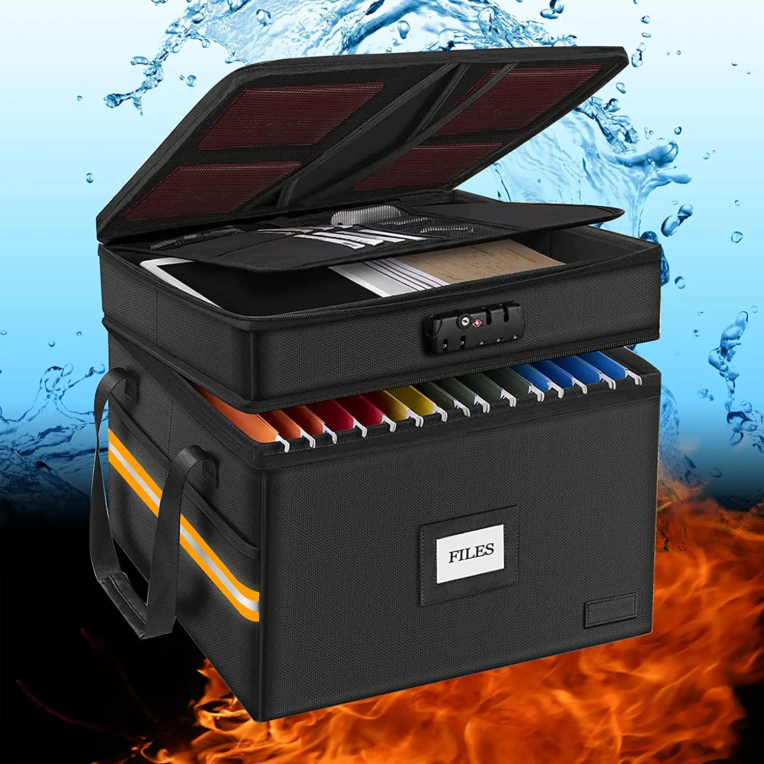 Fireproof Document Box Organizer Storage with Lock Office File Fireproof Document Box Organizer Storage with Lock Office File