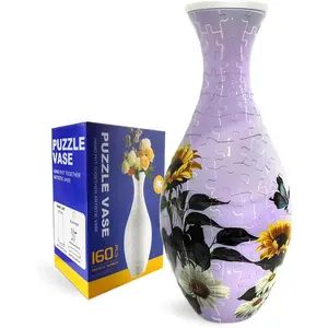 3D Puzzle Vase – 160-Piece Interlocking Plastic DIY Flower Vase, Home Decor/Stress Reliever/Floral Arrangement Art, Unique Creative Gift