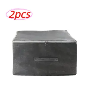 Large Capacity Foldable Fabric Storage Box with Lid, Stackable Dustproof Closet Organizer for Clothes, Bedding & Home Organization