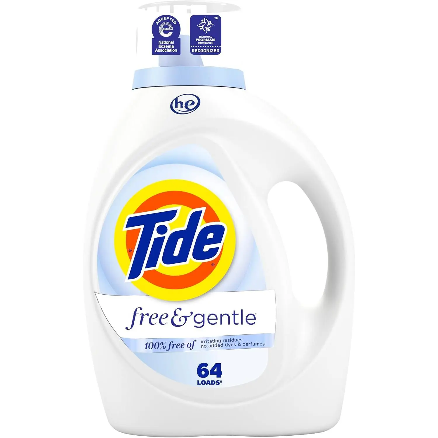 Tide Free & Gentle Liquid Laundry Detergent, 64 Loads, 84 fl oz, Tide Laundry Detergent, Clean Laundry Detergent