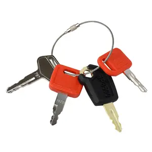 4 PCS Heavy Equipment Ignition Key Compatible with Komatsu Replace John Deere for Hitachi Cat Replace AT195302 H800 5P8500 787