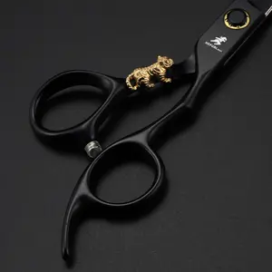 Nepurlson Painted Black Small Golden Tiger Bearing Screw, Professional Hair Scissors, Sharp Scissors, Cutting Scissors And Thinning Scissors Haircare Heatless