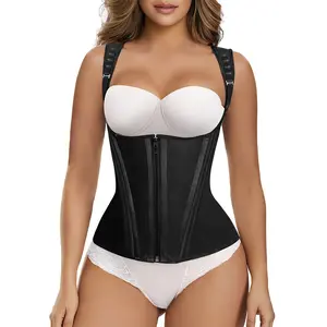 SHAPERX Women's Curve Defining Hourglass Shaper Tummy Control Shapewear Top Zipper and Closures