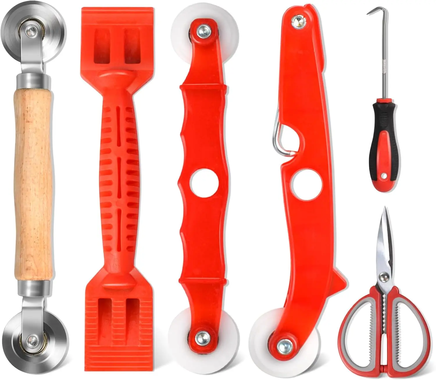 Screen Repair Tool,Window Roller,Spline Installer,6 in 1 Window Installation Tool,Screen  Spline Roller for Installing & Replacing Window Patio Sliding Door (6 in 1)
