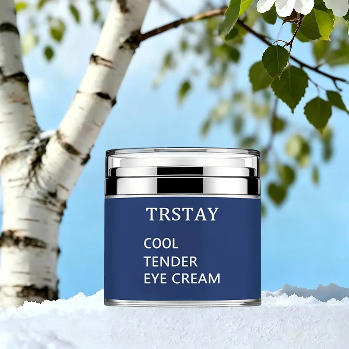 Trstay Birch Juice Cooling Eye Cream, Moisturizing Betaine Panthenol Glycerin, Deep Hydration Soothing, Long-Lasting Eye Care