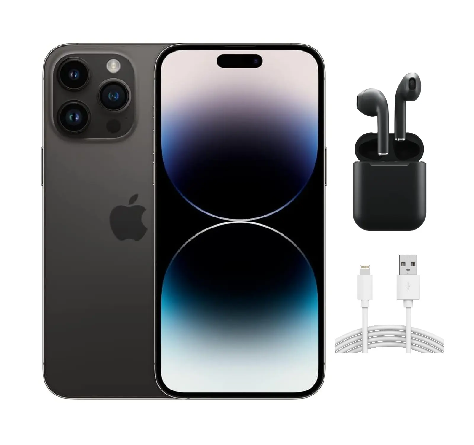Refurbished Apple iPhone 14 Pro Max A2651 (Unlocked) Good Condition with Wireless Earbuds & 1 Year Warranty