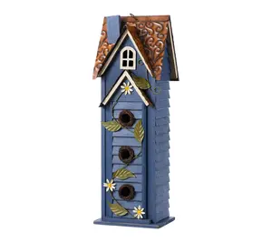 Glitzhome 24"H Oversized 3-Tiered Solid Wood Villa Birdhouse