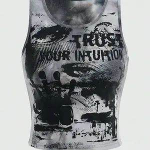 Women’s grunge punk letter graphic tank top