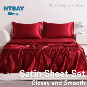 NTBAY Silky Satin Sheet Set - Silk-Like Glide for Hair & Skin | Easy Care