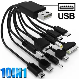 10 In1 USB To Multi-ports USB Cable Universal Phone Charging Cable Multi-head Charging Cable Cord