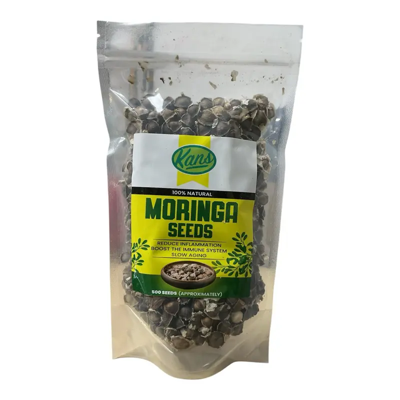 Kans Pure Moringa Seeds - 500 Count 100% Natural Source Supplement/Ingredient for Reducing Inflammation, Boosting Immune System, Slowing Aging