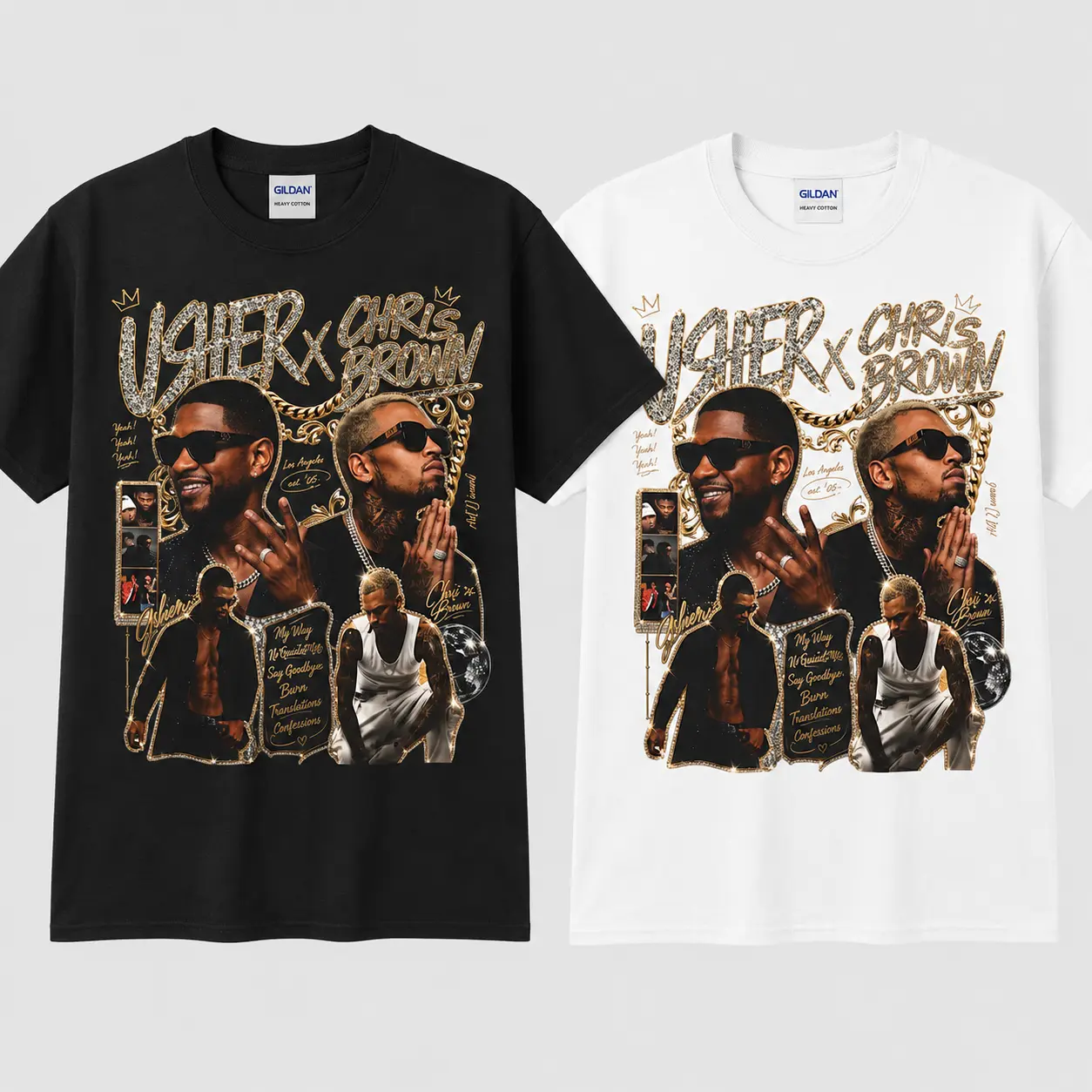 AudioDust4U 2026 Raymond & Brown Tour V20 Men's Short-Sleeve T-Shirt - Duo Concert Merch, Urban Hip Hop Soul Streetwear, Gift for Breezy Fans