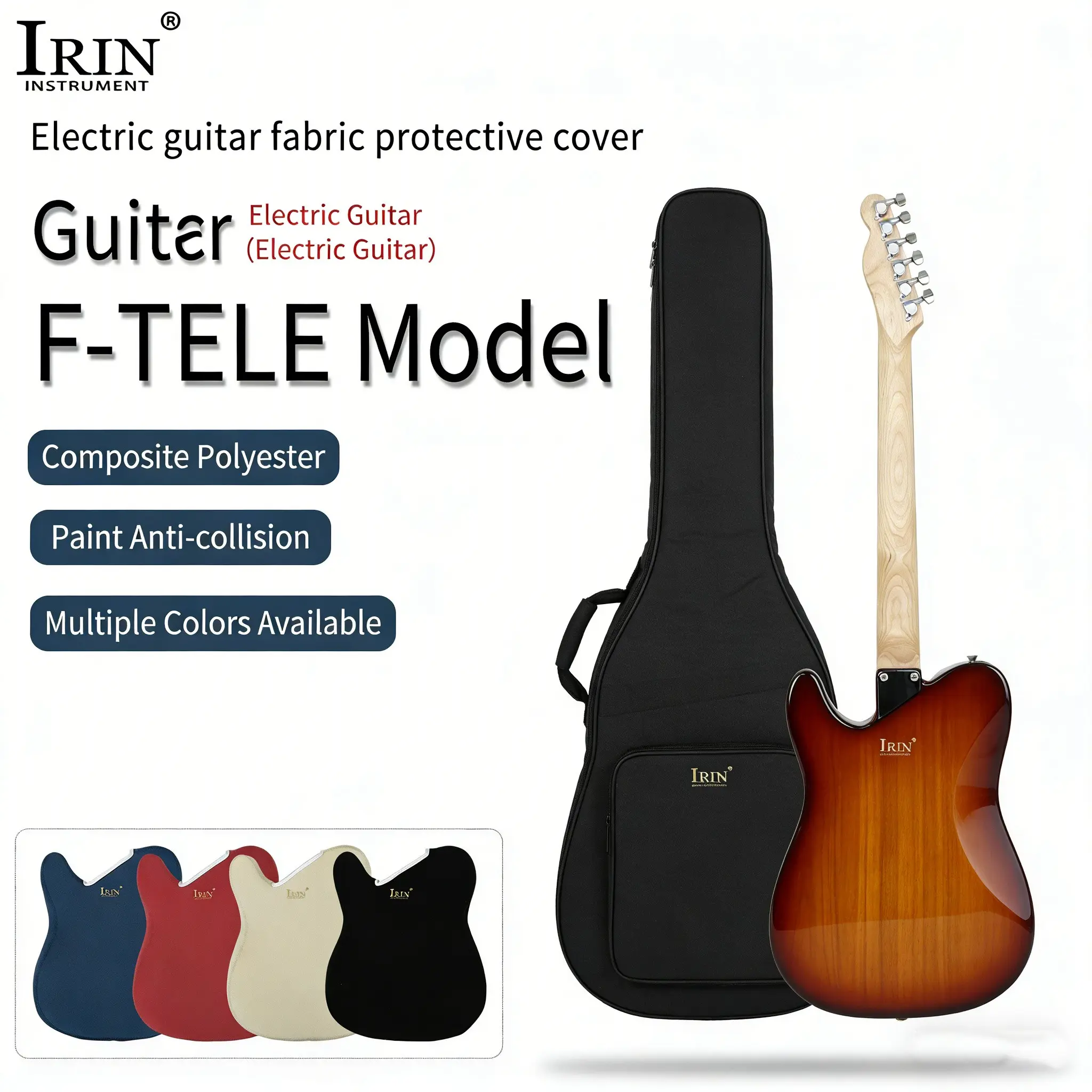 Irin Electric Guitar Protective Case, Durable Lightweight Composite Polyester Cover, Home Practice & Instrument Maintenance