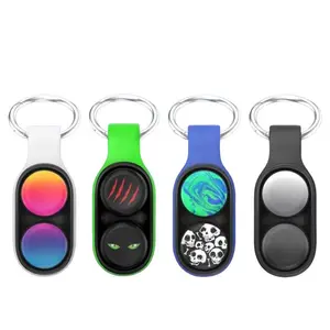 Finger Fidget Keychain Magnetic Key Toy Black Tech Novelty Portable Stress Relief Decompression Sensory Fidget Toy Magnet Fidgets
