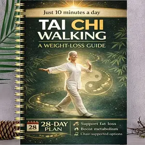 28-Day Exercise Plan for Seniors, Tai Chi Walking Focus, Chair Support, Gentle Low Intensity, Balance Promotion, Outdoor Environment, Spiral Bound Planner