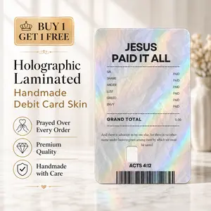 Christian Debit Card Skin, Faith Card Sticker, Holographic Scripture Card Cover, Bible Verse Gift, Credit Card Decal, Christian Gift