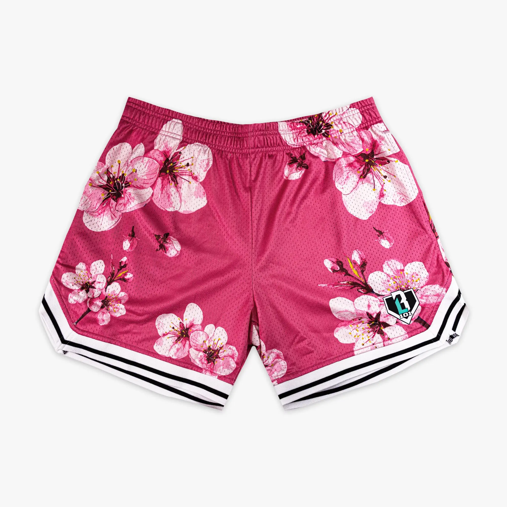 Cherry Blossoms Youth Court Shorts - Pink